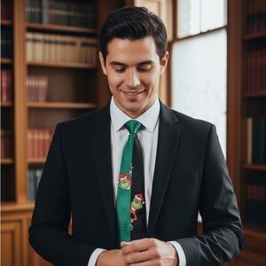 THE GRINCH TIE Dr. Seuss Tie Green Black CHRISTMAS PARTY FAST SHIP 781-13